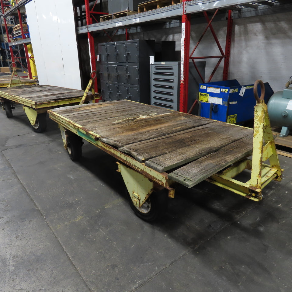 Quad Steer Tracker Heavy Duty Industrial Warehouse Wagon Cart 96"x 48" Set Of 4