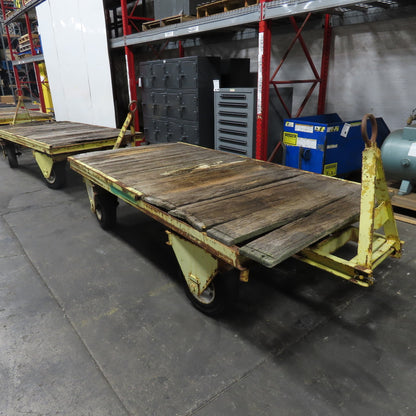Quad Steer Tracker Heavy Duty Industrial Warehouse Wagon Cart 96"x 48" Set Of 4