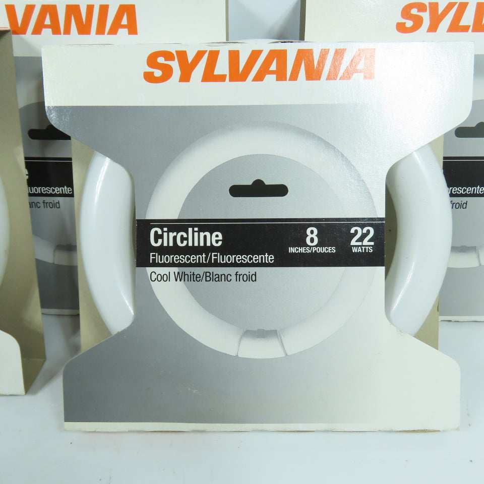 Sylvania FC8T9/CW/RS Circline Cool White Florescent Light Bulb 8" 22 Watts Lot/5