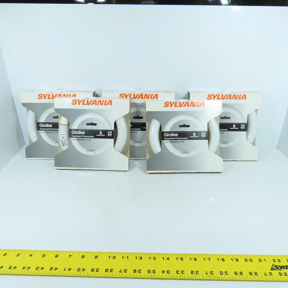 Sylvania FC8T9/CW/RS Circline Cool White Florescent Light Bulb 8" 22 Watts Lot/5