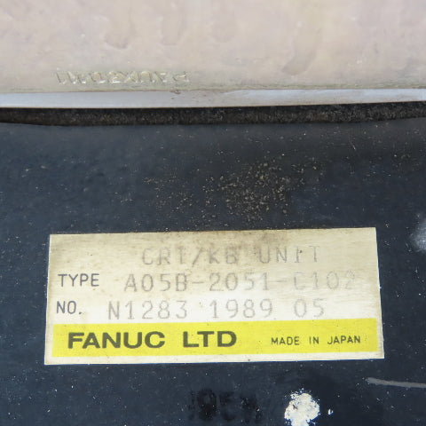 Fanuc A05B-2051-C102 A61L-0001-0092 CRT/KB Operator Control Panel