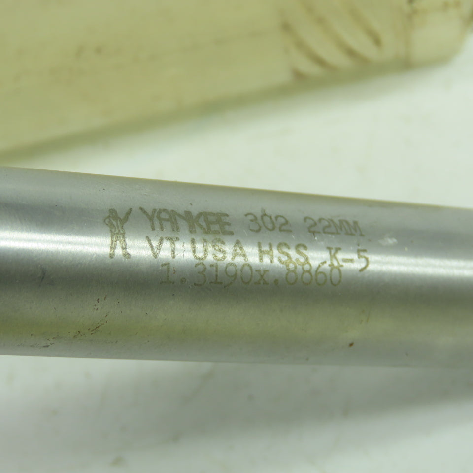 Yankee 302 22mm Cap Screw Counter Bore Reamer HSS K-5 1.3190 x .8860