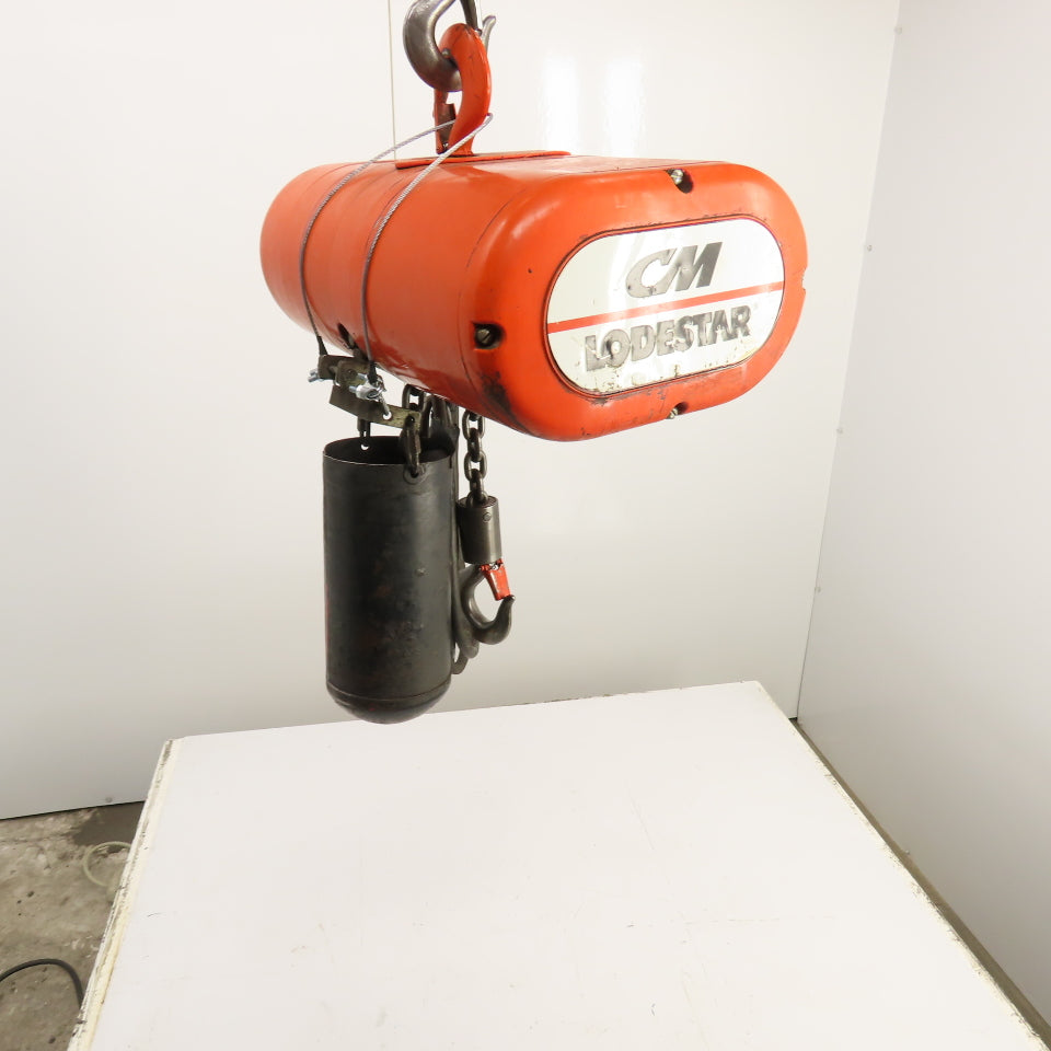 CM Lodestar Model L 1 Ton 2000LB Electric Chain Hoist 10' Lift 16FPM 230/460V