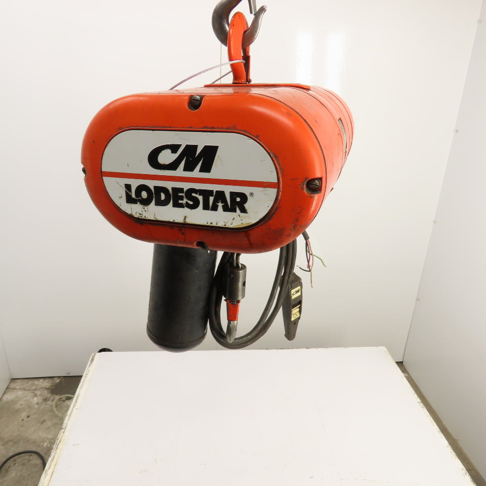 CM Lodestar Model L 1 Ton 2000LB Electric Chain Hoist 10' Lift 16FPM 230/460V