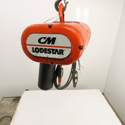 CM Lodestar Model L 1 Ton 2000LB Electric Chain Hoist 10' Lift 16FPM 230/460V