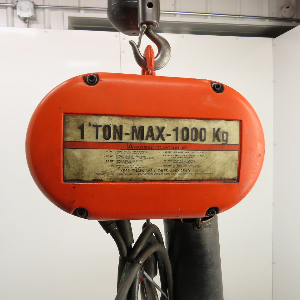 CM Lodestar Model L 1 Ton 2000LB Electric Chain Hoist 10' Lift 16FPM 230/460V