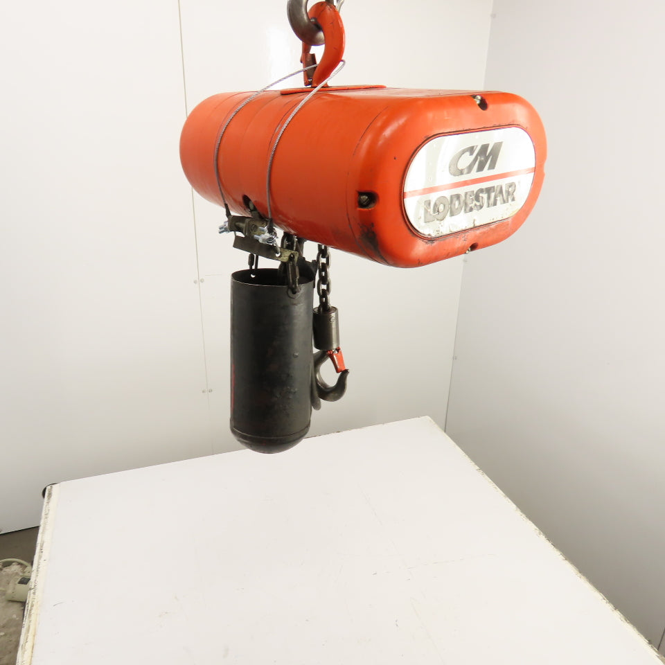 CM Lodestar Model L 1 Ton 2000LB Electric Chain Hoist 10' Lift 16FPM 230/460V