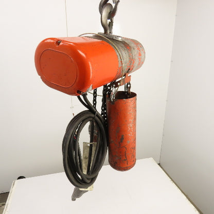 CM Lodestar Model H 1 Ton 2000LB Electric Chain Hoist 15' Lift 8FPM 230/460V 3PH