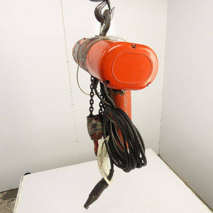 CM Lodestar Model H 1 Ton 2000LB Electric Chain Hoist 15' Lift 8FPM 230/460V 3PH