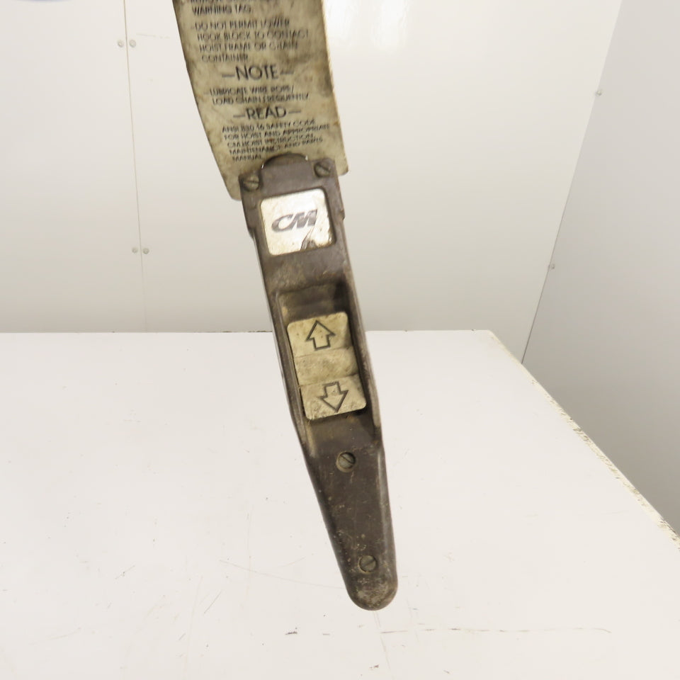 CM Lodestar Model H 1 Ton 2000LB Electric Chain Hoist 15' Lift 8FPM 230/460V 3PH