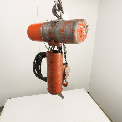 CM Lodestar Model H 1 Ton 2000LB Electric Chain Hoist 15' Lift 8FPM 230/460V 3PH