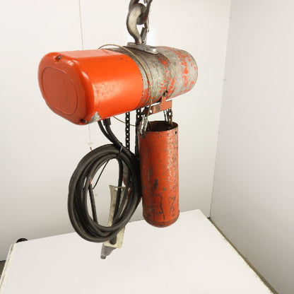 CM Lodestar Model H 1 Ton 2000LB Electric Chain Hoist 15' Lift 8FPM 230/460V 3PH