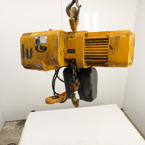 Harrington NER010L 1 Ton 2000LB Electric Chain Hoist 15' Lift 10FPM 230/460V 3PH
