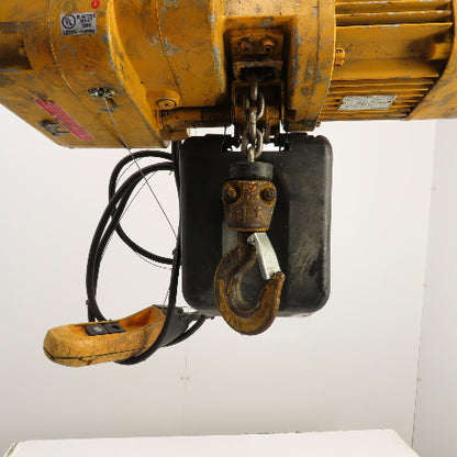Harrington NER010L 1 Ton 2000LB Electric Chain Hoist 15' Lift 10FPM 230/460V 3PH