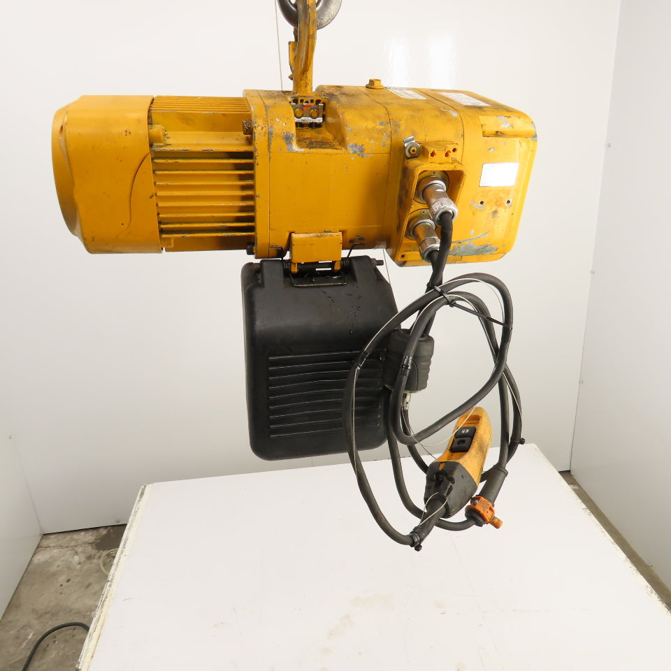 Harrington NER010L 1 Ton 2000LB Electric Chain Hoist 15' Lift 10FPM 230/460V 3PH