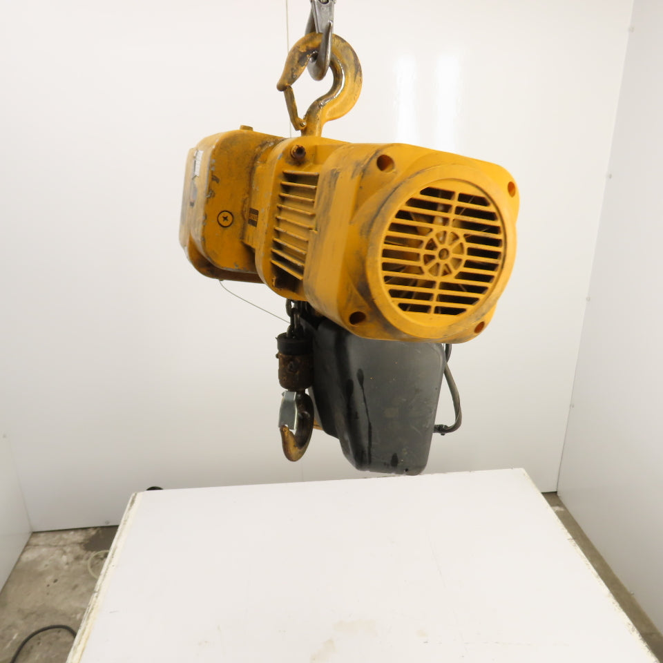 Harrington NER010L 1 Ton 2000LB Electric Chain Hoist 15' Lift 10FPM 230/460V 3PH