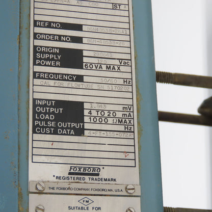 Foxboro 896-PA CS-E/FN-A Magnetic Flow Transmitter 120V 60VA 4-20mA ST A