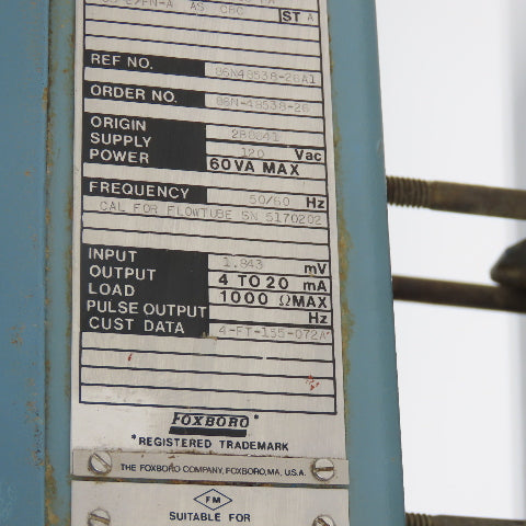 Foxboro 896-PA CS-E/FN-A Magnetic Flow Transmitter 120V 60VA 4-20mA ST A