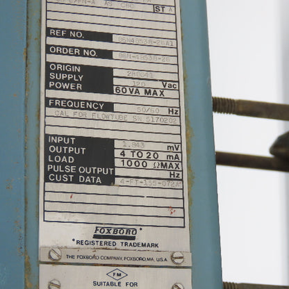 Foxboro 896-PA CS-E/FN-A Magnetic Flow Transmitter 120V 60VA 4-20mA ST A