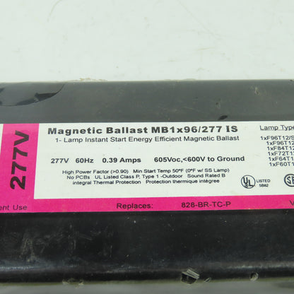 Sylvania MB1X96/277 Instant Start Energy Efficient Lamp Ballast 277V
