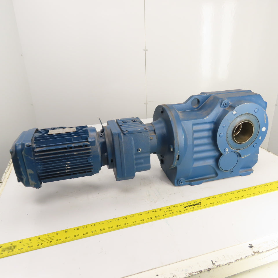 SEW-Eurodrive KT87/T R57 DRN90L4 2HP Gear Motor & Parallel Reducer 8.8RPM Out