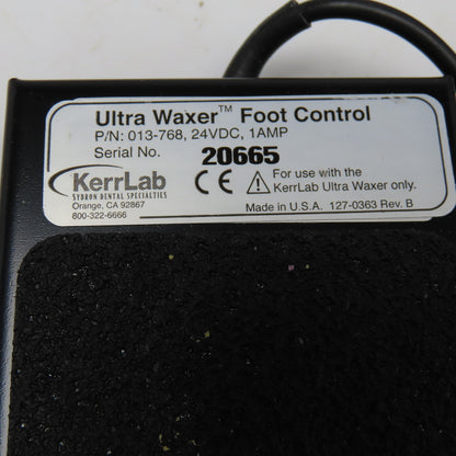 Kerr Lab 013-768 Ultra Waxer Foot Control 24VDC 1A New/Used Lot Of 2