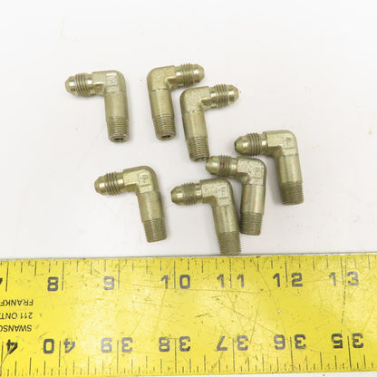 Parker 1/4" JIC Male Flare x 1/8" NPT 90° Long Elbow Lot Of 7