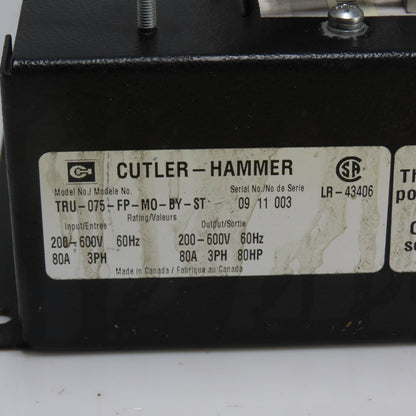 Cutler Hammer TRU-075-FP-M0-BY-ST 80HP 3Ph Soft Start Motor Starter 200-600V