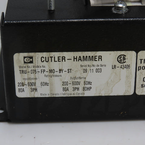 Cutler Hammer TRU-075-FP-M0-BY-ST 80HP 3Ph Soft Start Motor Starter 200-600V