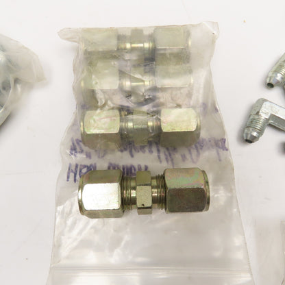 Parker Male Female JIC Elbow Union Steel Hydraulic Fitting Assortment 16Lbs.