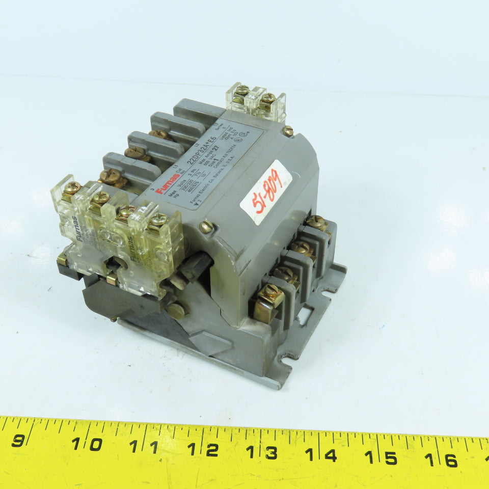 Furnas 22DP32A*E6 Size 1 Motor Starter Contactor 600V 27A 120V Coil