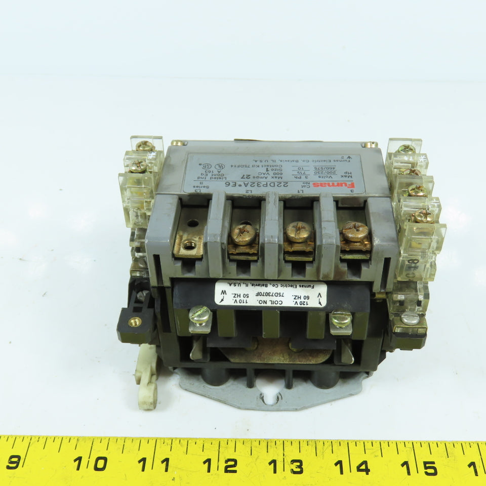 Furnas 22DP32A*E6 Size 1 Motor Starter Contactor 600V 27A 120V Coil