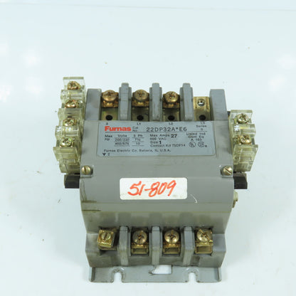 Furnas 22DP32A*E6 Size 1 Motor Starter Contactor 600V 27A 120V Coil