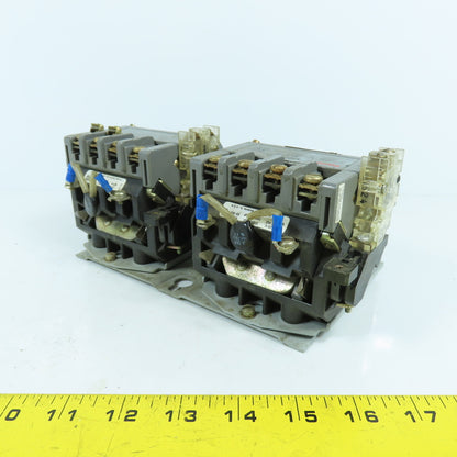 Furnas 43DP32AFE Size 1 Reversing Motor Starter Contactor 600V 27A 120V Coil