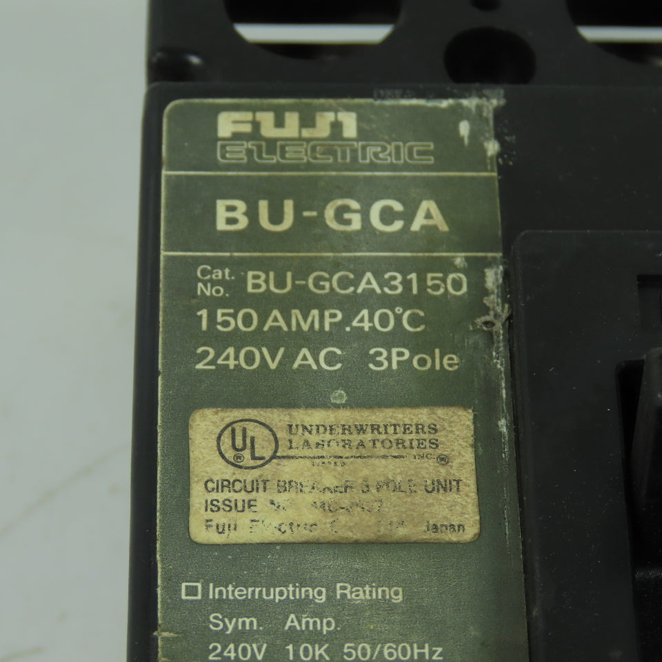 Fuji BU-GCA3150 150A Circuit Breaker 240VAC 3-Pole