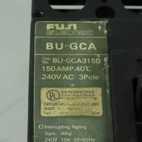 Fuji BU-GCA3150 150A Circuit Breaker 240VAC 3-Pole