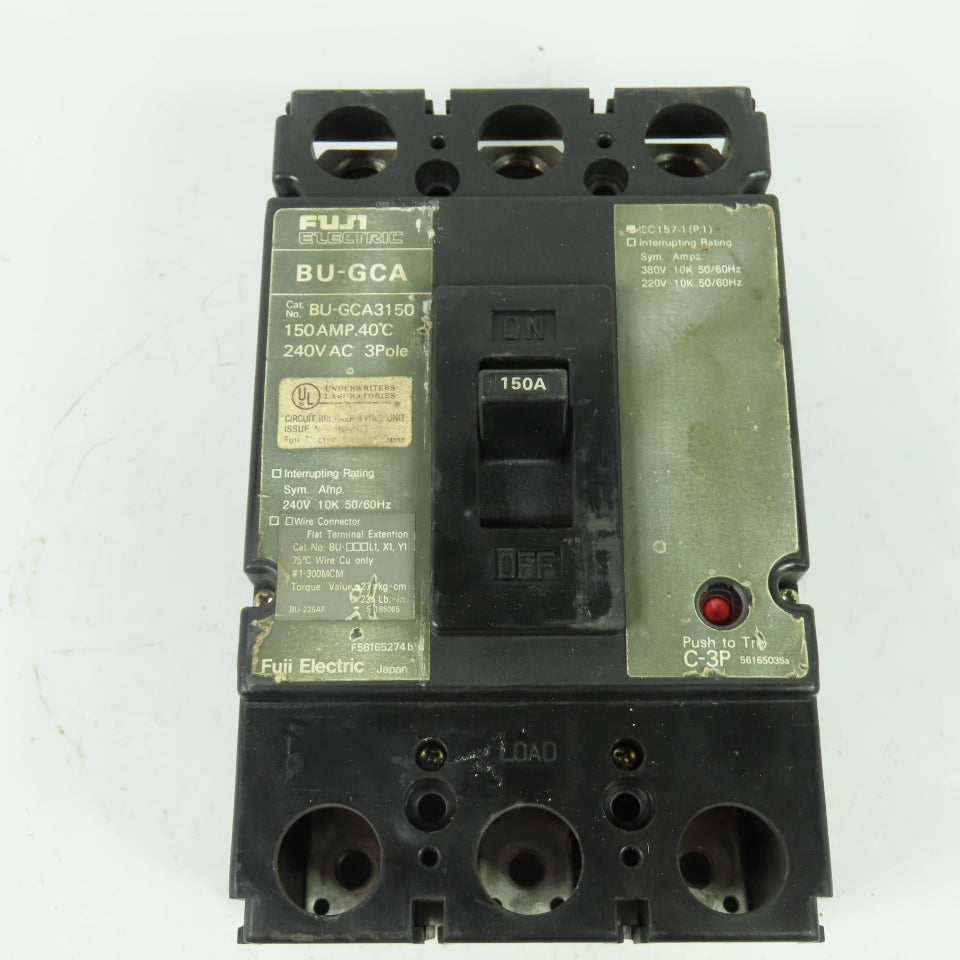 Fuji BU-GCA3150 150A Circuit Breaker 240VAC 3-Pole