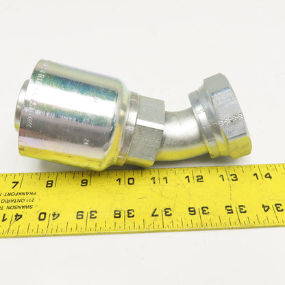 Parker 1-1/2" (-24) Female ORFS Seal-Lok x 1-1/2" Crimp Style Elbow 45°