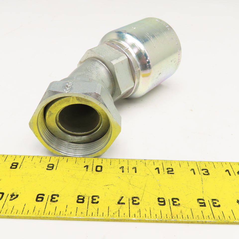 Parker 1-1/2" (-24) Female ORFS Seal-Lok x 1-1/2" Crimp Style Elbow 45°