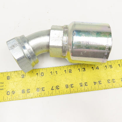 Parker 1-1/2" (-24) Female ORFS Seal-Lok x 1-1/2" Crimp Style Elbow 45°