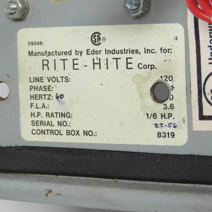 Rite-Hite 8319 Dok-Lok Vehicle Restraint Control Box 120V 1Ph 60Hz
