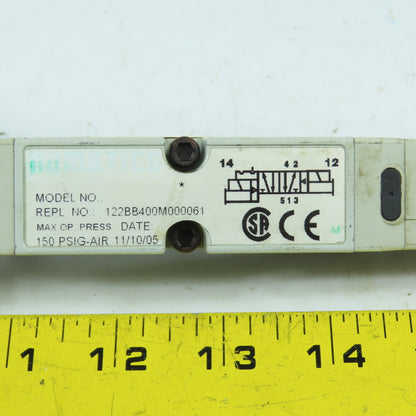 Numatics 122BB400M000061 Double Solenoid Pneumatic Control Valve 150PSIG 24VDC