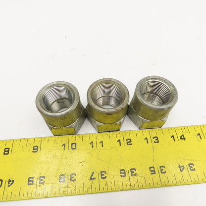 3/4" Female NPT Steel Hex Coupling Lot Of 3
