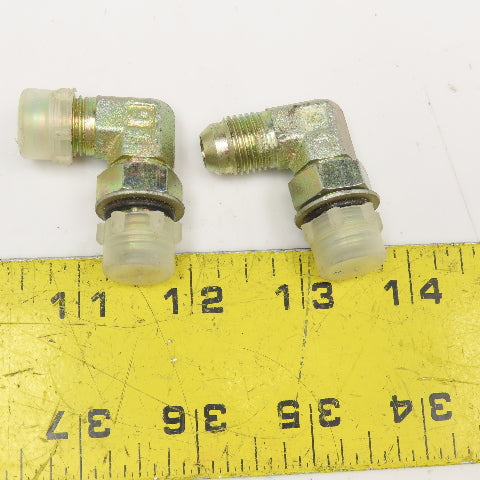 3/8" JIC Male x 1/4" ORB 90° Elbow Steel Lot Of 2