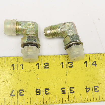 3/8" JIC Male x 1/4" ORB 90° Elbow Steel Lot Of 2