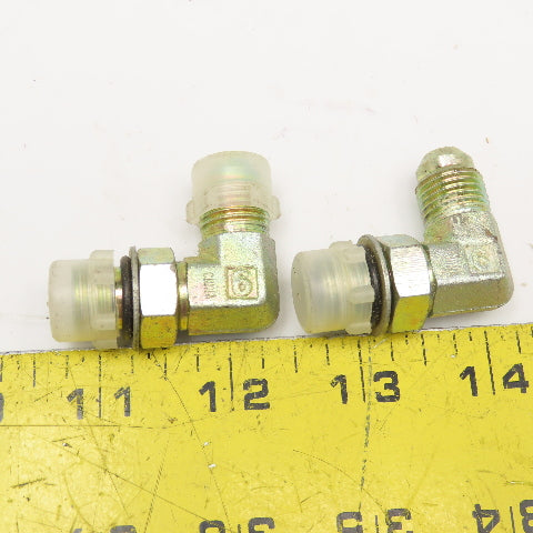 3/8" JIC Male x 1/4" ORB 90° Elbow Steel Lot Of 2