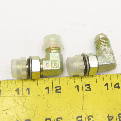 3/8" JIC Male x 1/4" ORB 90° Elbow Steel Lot Of 2