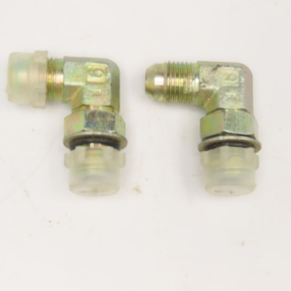 3/8" JIC Male x 1/4" ORB 90° Elbow Steel Lot Of 2