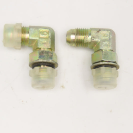 3/8" JIC Male x 1/4" ORB 90° Elbow Steel Lot Of 2