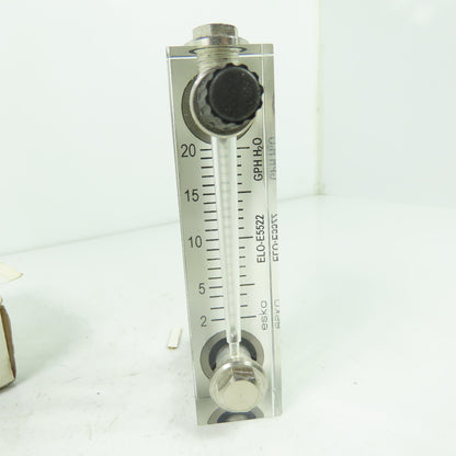 Esko ELO-E5522 Variable Area Flow Meter 2-20 GPH H2O